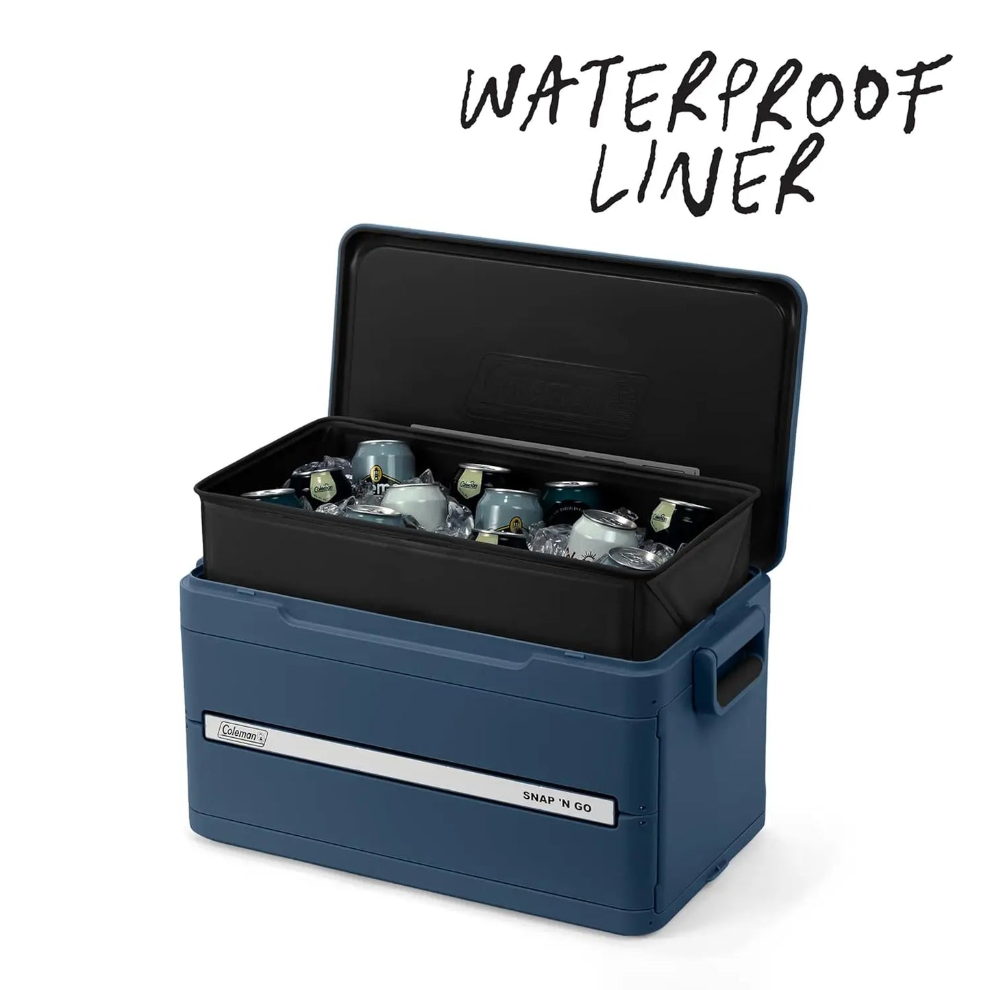 Snap 'N Go 35-Quart Collapsible Hard Cooler, Portable Hard-Sided Cooler with Waterproof Removable Liner, Spacing-Saving & Quick