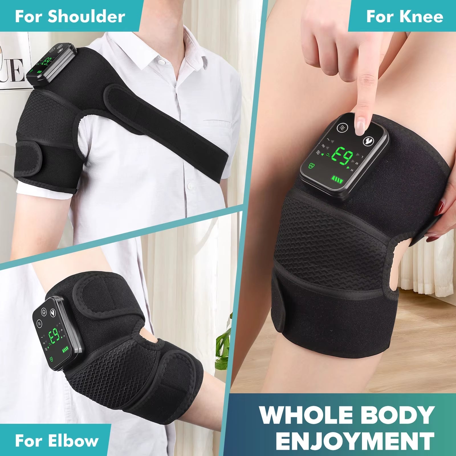 Device on shoulder elbow and knee