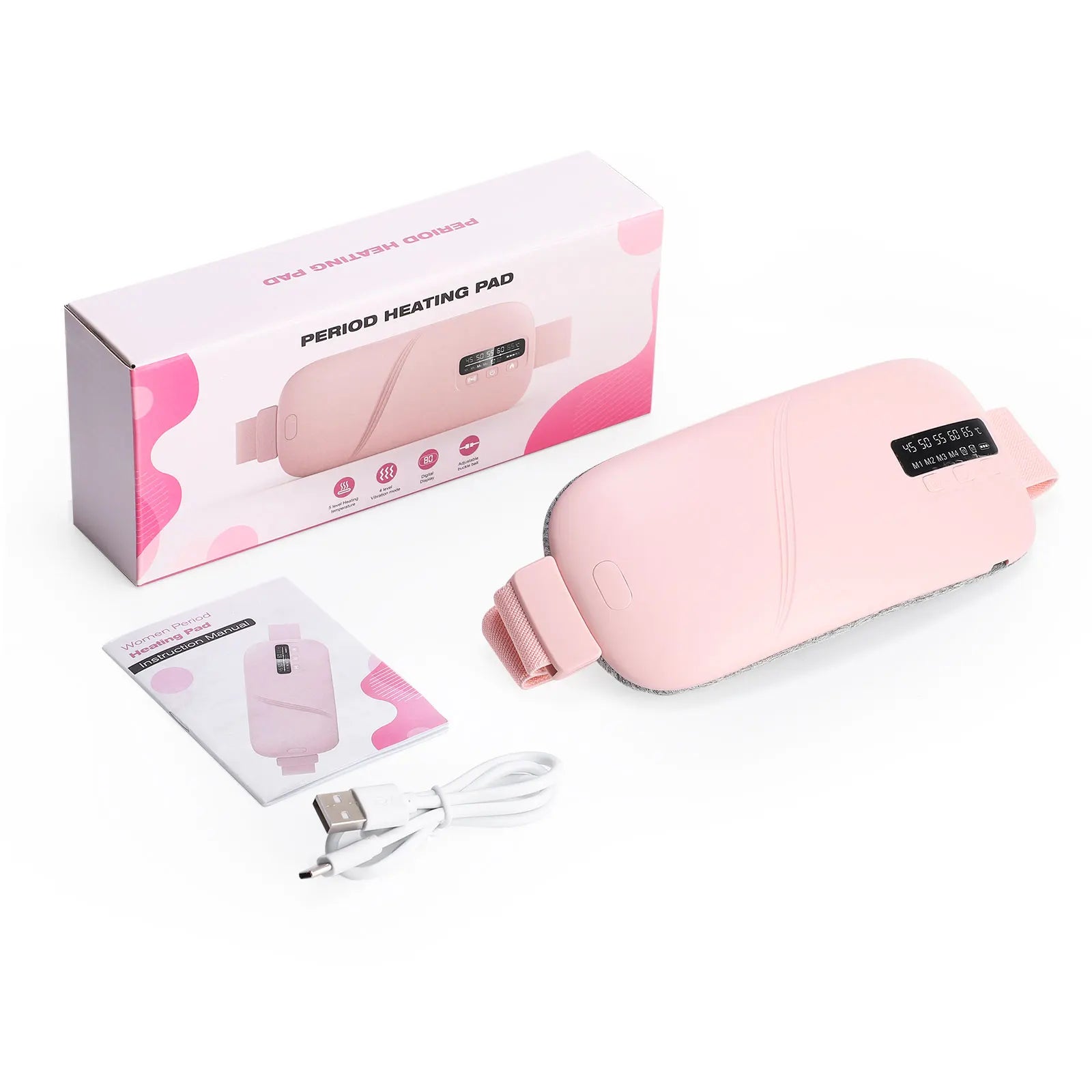 Heated waist warming belt packaging and box contents