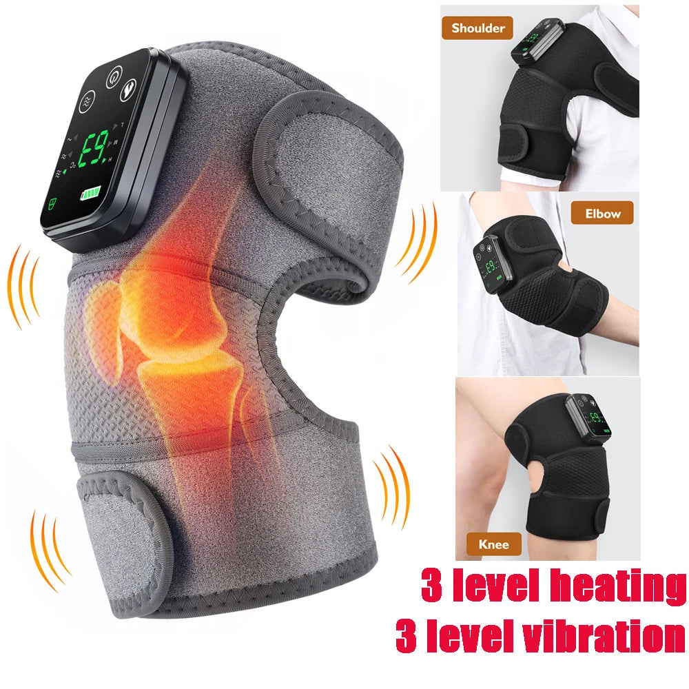 Heated knee brace 3-level heat setting up to 65 degrees close-up