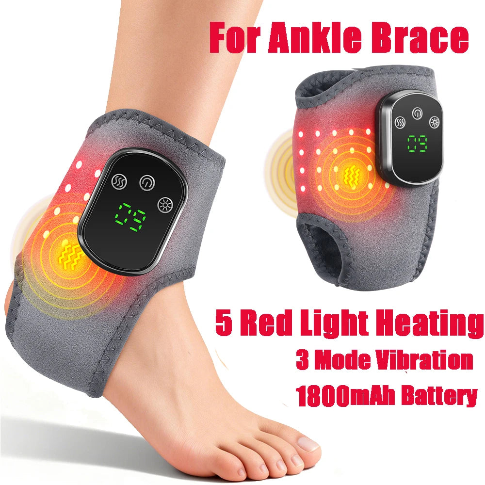 Heated ankle wrist brace shown in use during daily activity