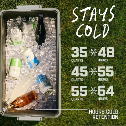 Snap 'N Go 35-Quart Collapsible Hard Cooler, Portable Hard-Sided Cooler with Waterproof Removable Liner, Spacing-Saving & Quick