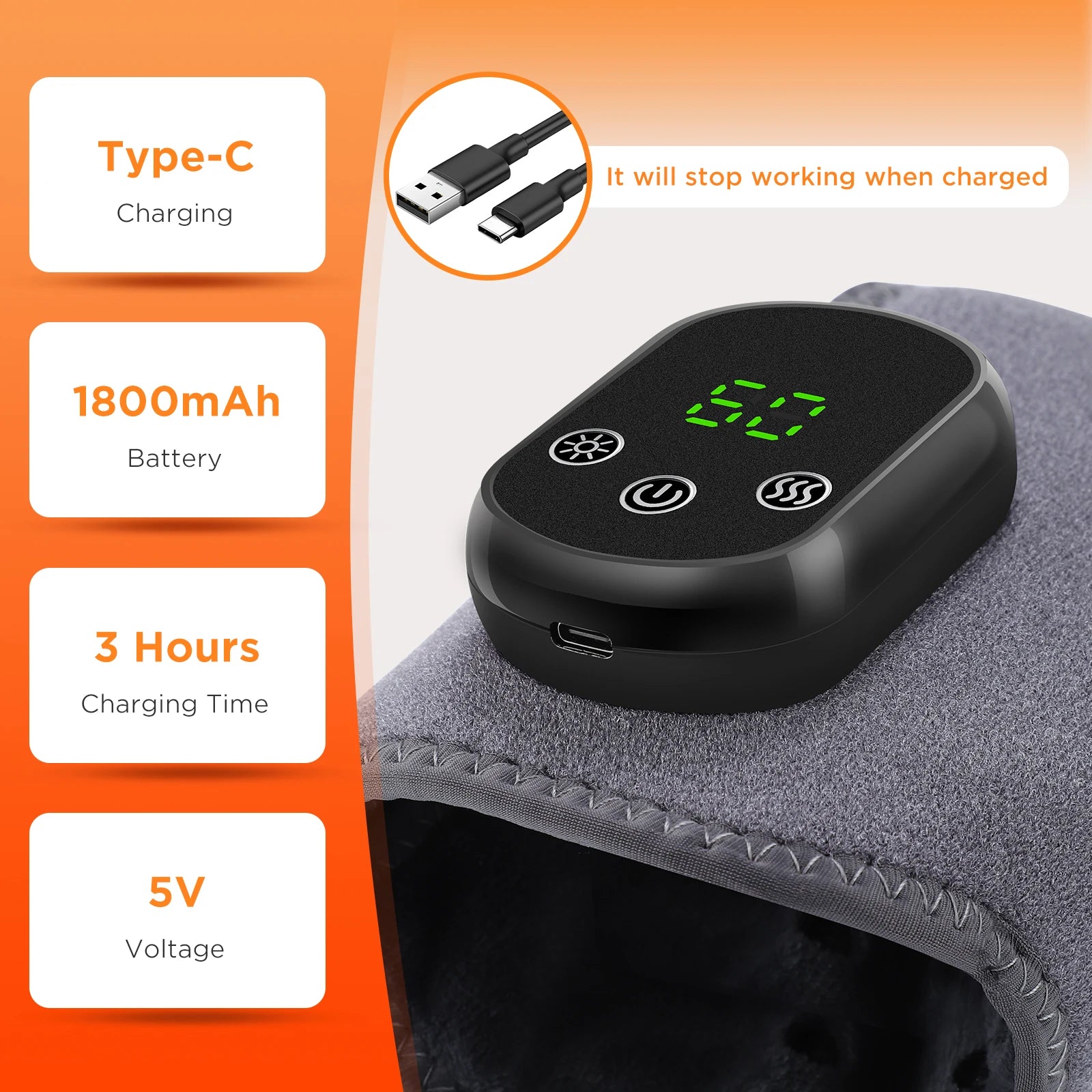 Person wearing heated wrist brace for wrist pain relief