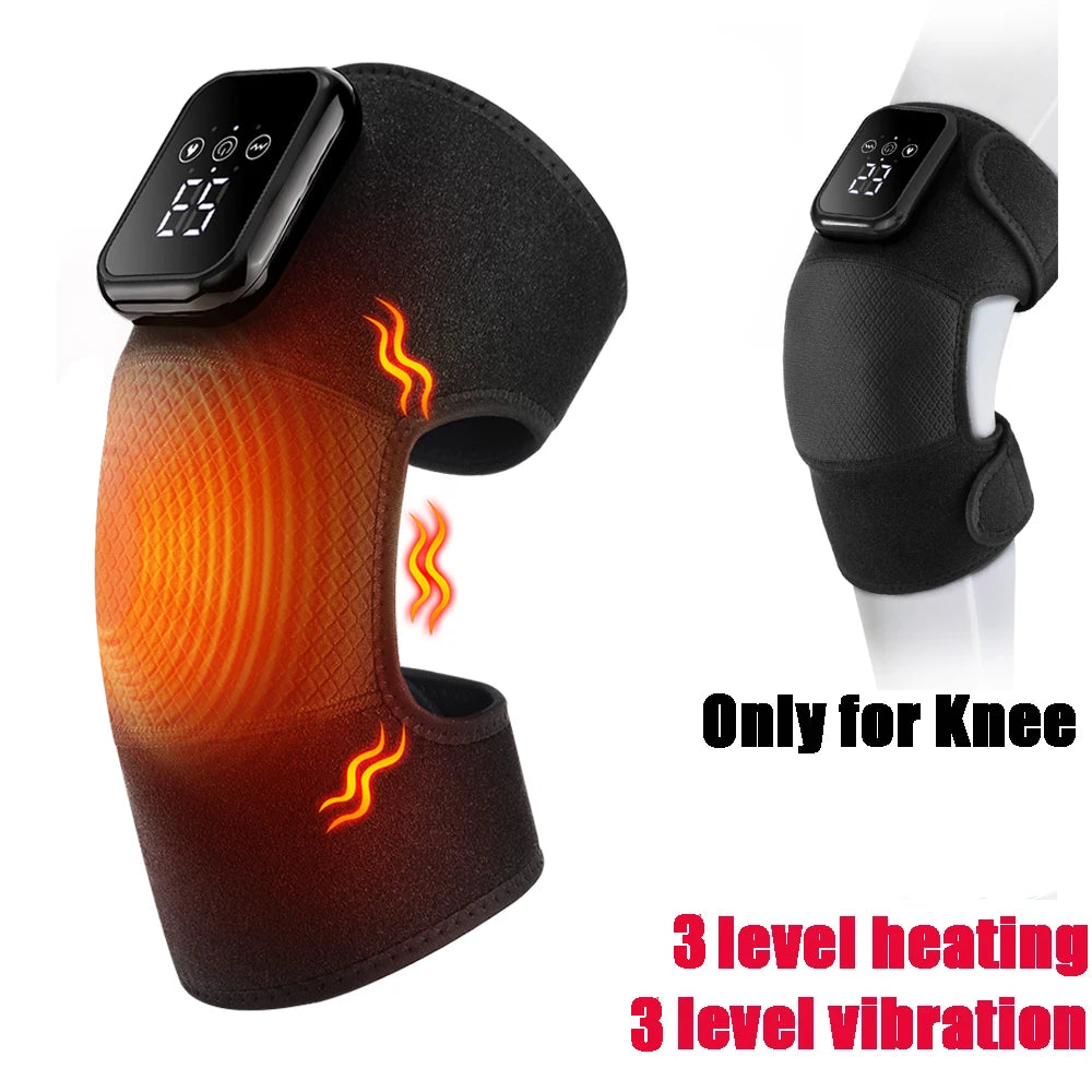 Heated knee brace packaging and box contents