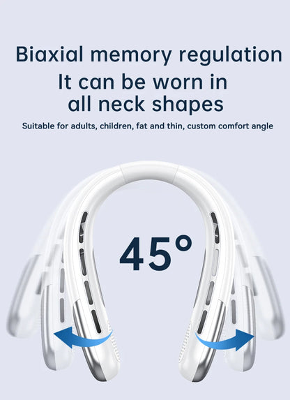 Portable Neck Fan 10000mAh Mini Bladeless Silent Neckband Fan USB Rechargeable 3 Speeds Mute Wireless Electric Neck Cooler Fans