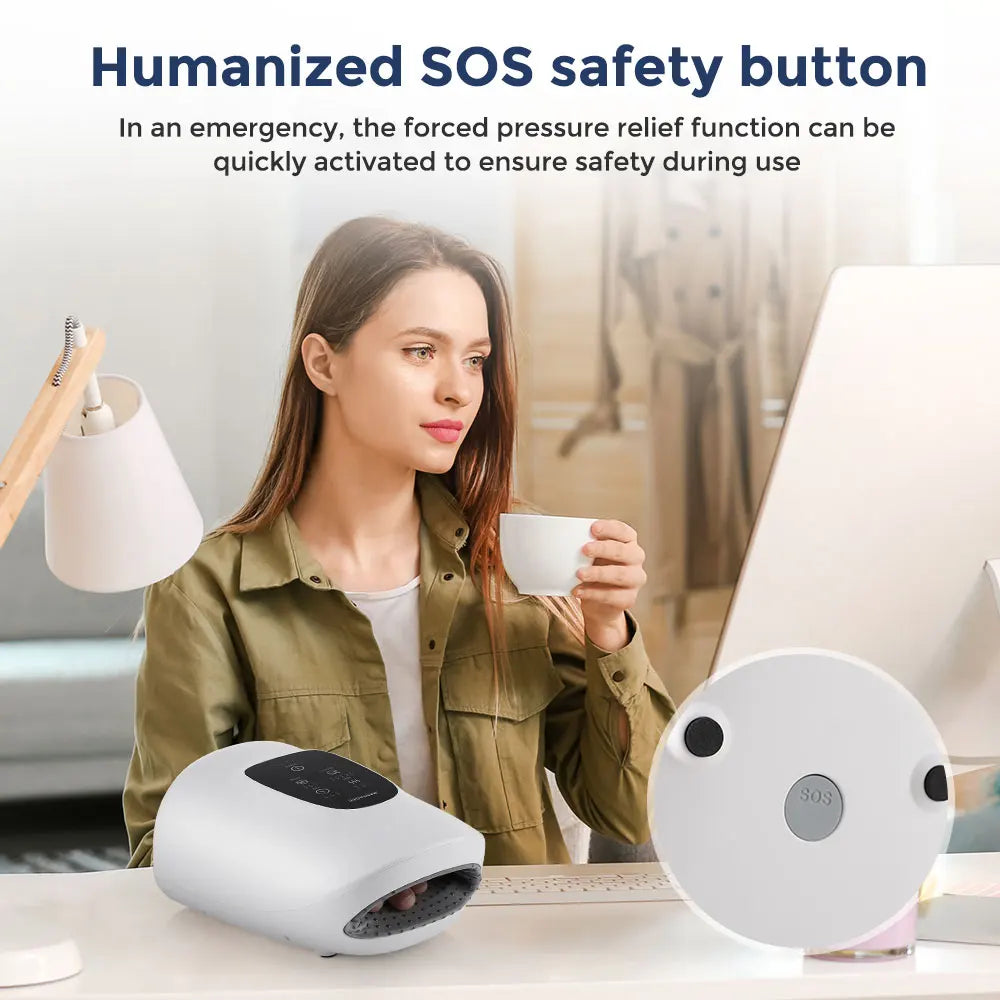 Shiatsu hand massager cordless design shown from side angle